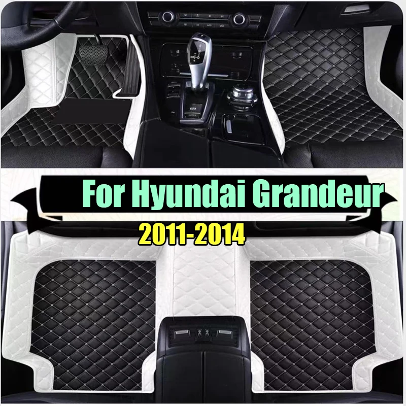 Custom Automotive Car Floor Mats For Hyundai Grandeur 2011 2012 2013 2014 Auto Luxury Leather Men Women Car Mats Full Coverage