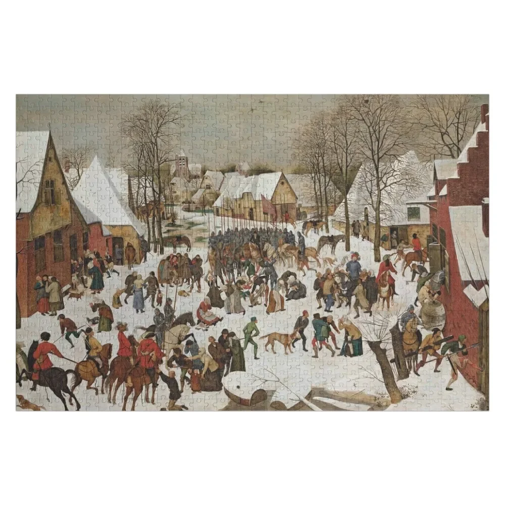 Pieter Brueghel II A Winter Landscape with the Massacre of the Innocence Jigsaw Puzzle Wood Animals Puzzle