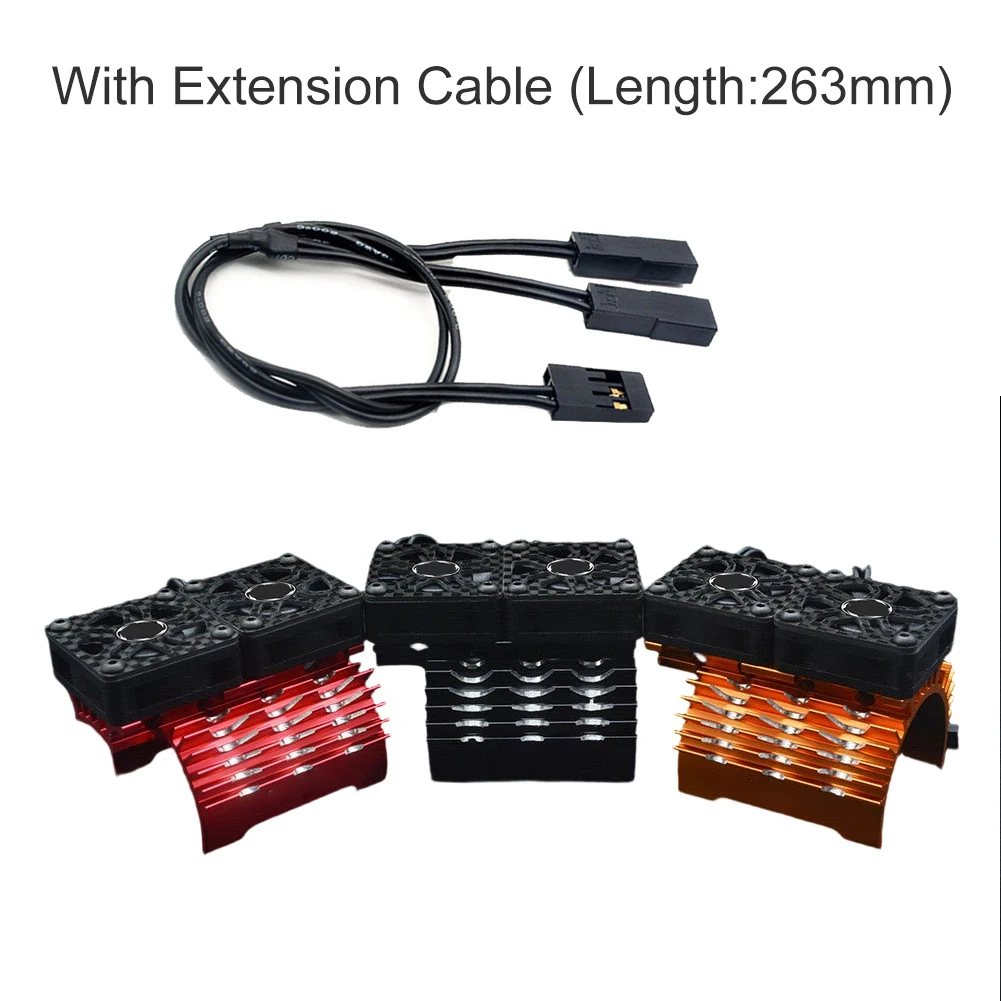 

For 40-42mm Motor Cooling Fan Metal Heat Sink Holder Aluminum Alloy Dual-Fan 8.4V/27000rpm For RC Car Brushless Motor