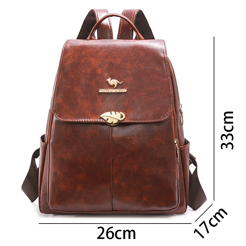 New Hot Women’s Backpack Designer High Quality Soft Leather Simple Fashion Backpack Pu Large Capacity Antitheft Shoulder Bags