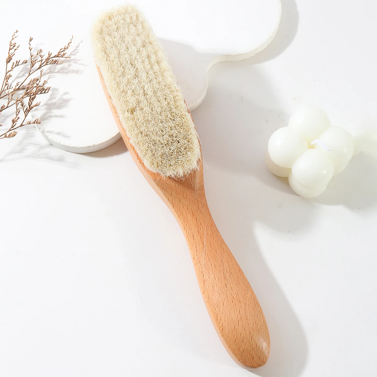 Spazzola per capelli in legno, spazzola in lana di legno ultra morbida e spazzola per capelli con setole, strumenti per la cura e lo styling dei capelli, speciale per parrucche di capelli veri