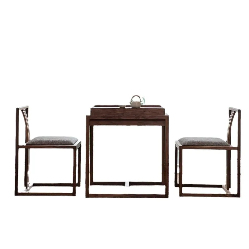 

New Chinese style, balcony, small, tea table, North American, walnut, solid wood, home, leisure