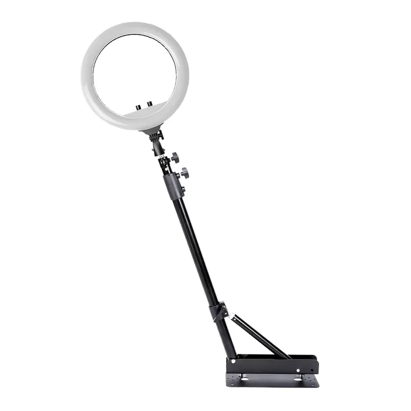 18 Inch Adjustable Color Temperature Plastic Ring Light With 3 Phone Holders Wall Mount Bracket For Hairdresser Live