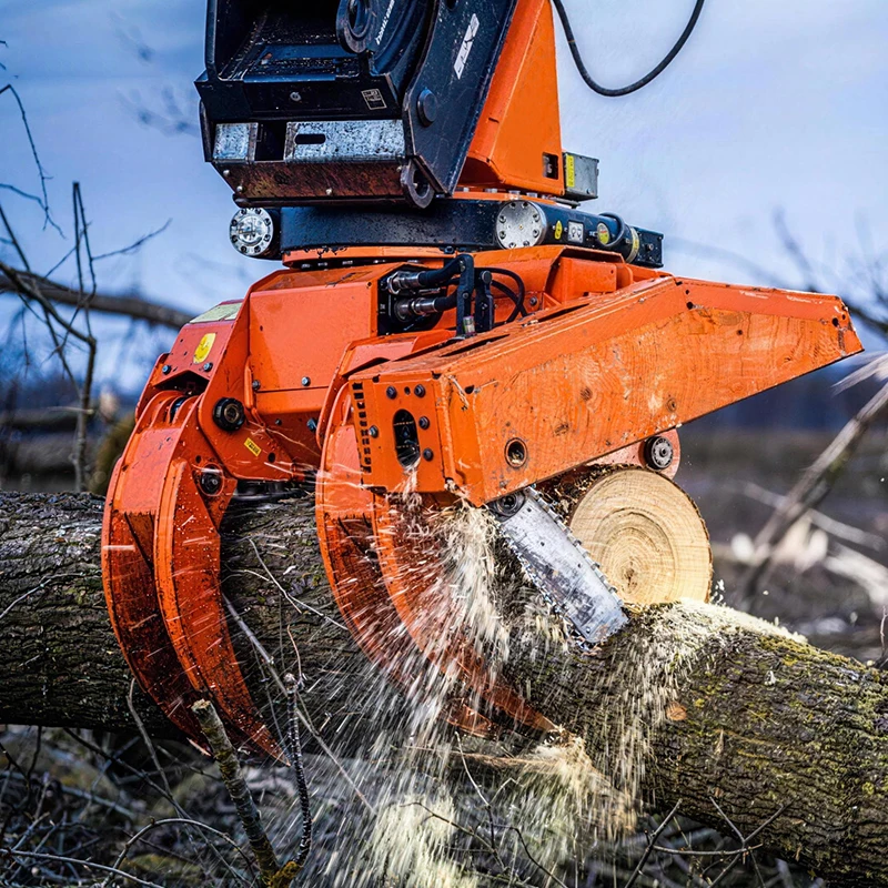 Tree Shear Grapple Saw Customized Hydraulic Excavator Attachment Large Size Fit 12-30 Ton Crawler Excavator Forest Logging