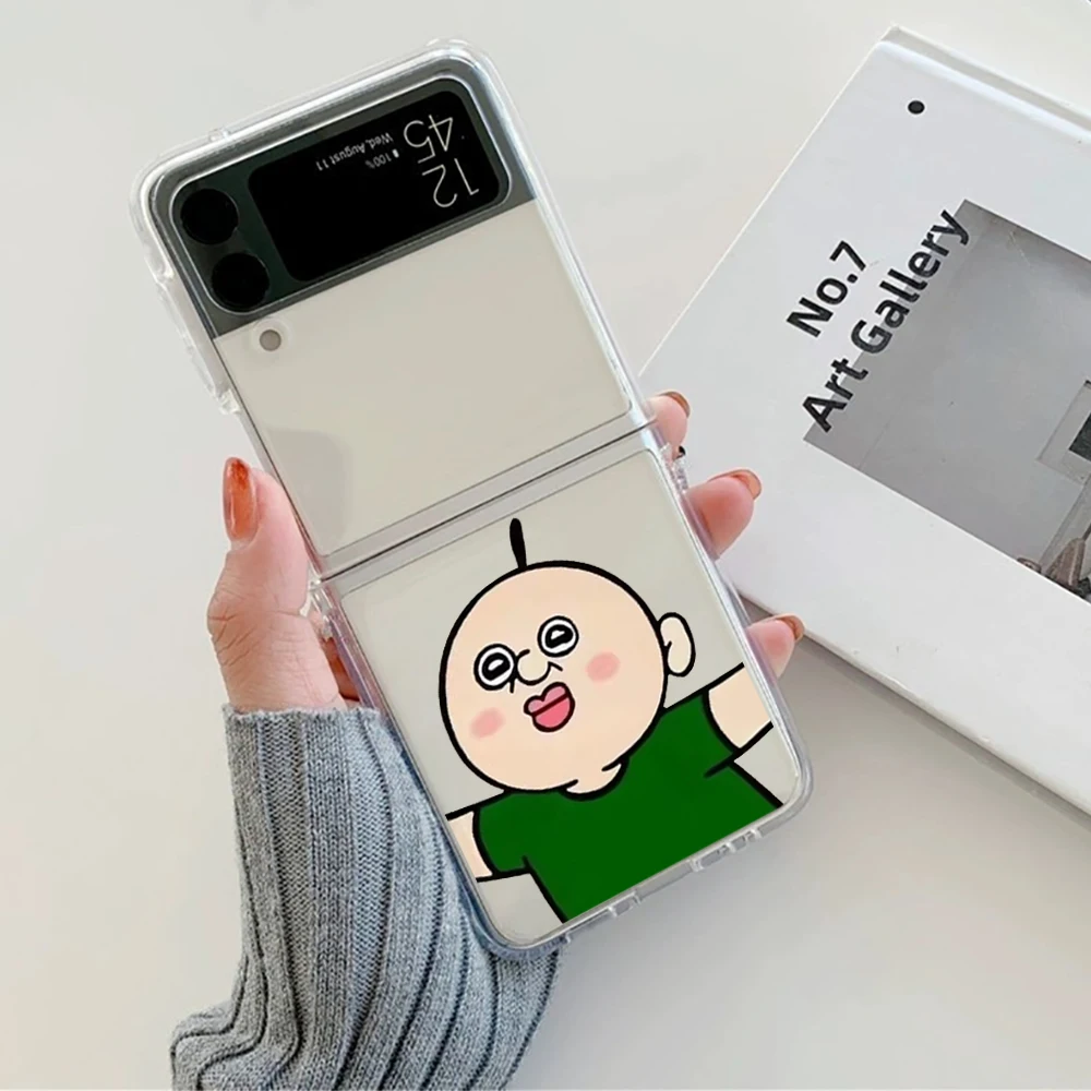 مضحك الكرتون بانغ بانغ تانغ تانغ زوجين قضية الهاتف لسامسونج غالاكسي Z فليب 6 Z فليب 5 الغطاء الصلب لسامسونج Z فليب 4 Z فليب 3 7