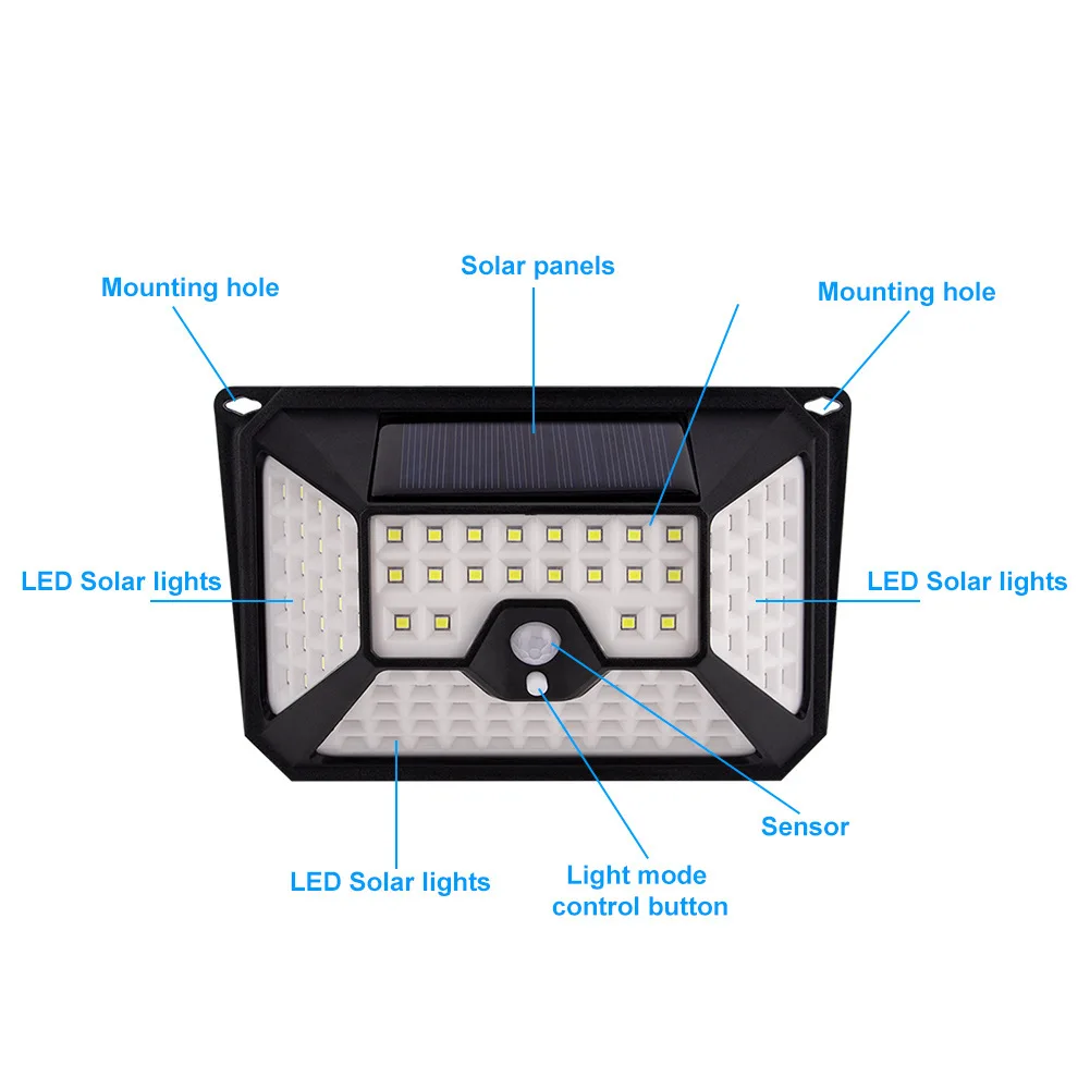 109 LED Solar Licht Bewegungs sensor Lichter im Freien, Innenhof Lampen, IP66 wasserdichte LED Sicherheits leuchten helle Solar Wand leuchten