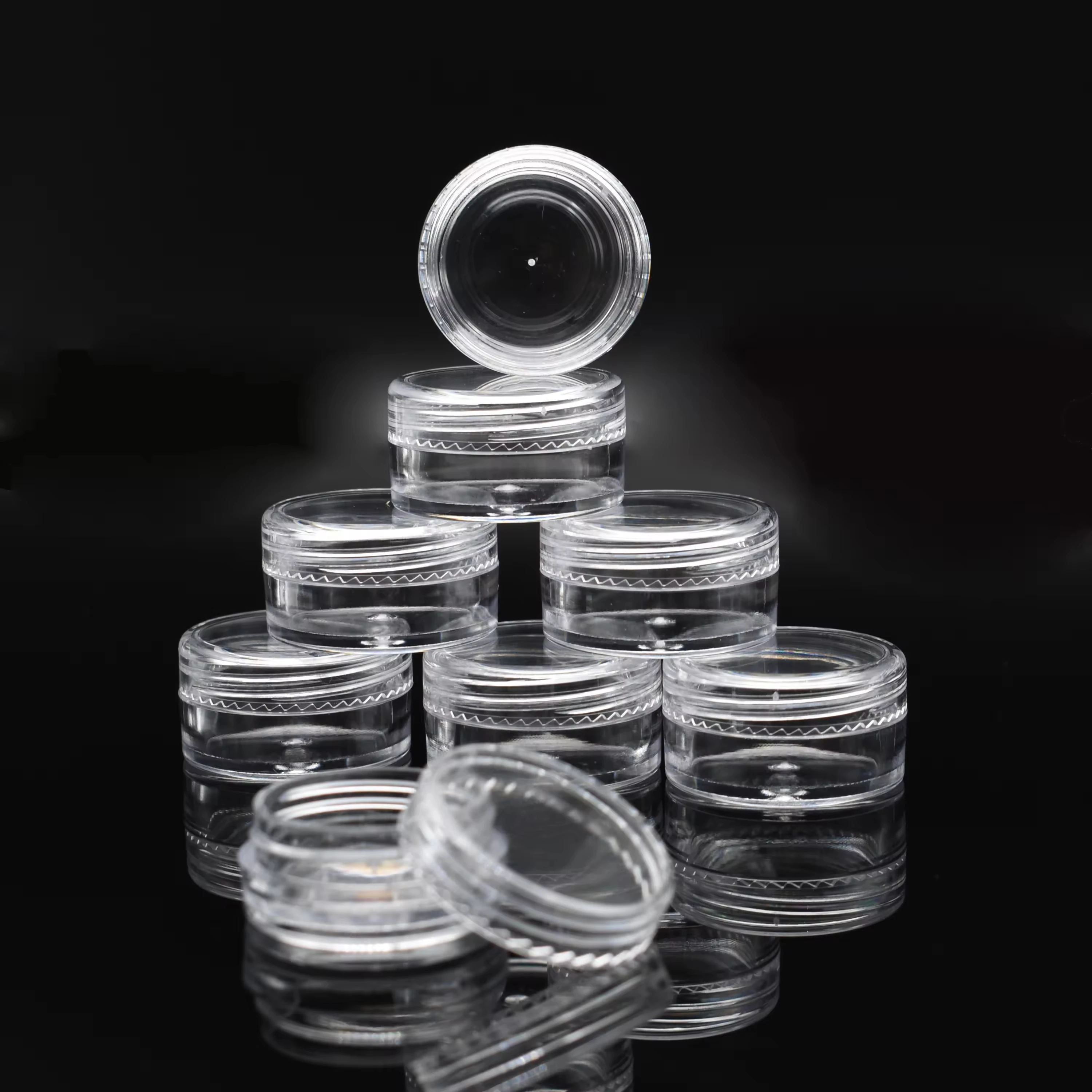 

Clear Small Plastic Cream Jars Sample Bottles Pots Refillable Plastic Cosmetic Containers Eye shadow Lip Balm Face Cream Jar