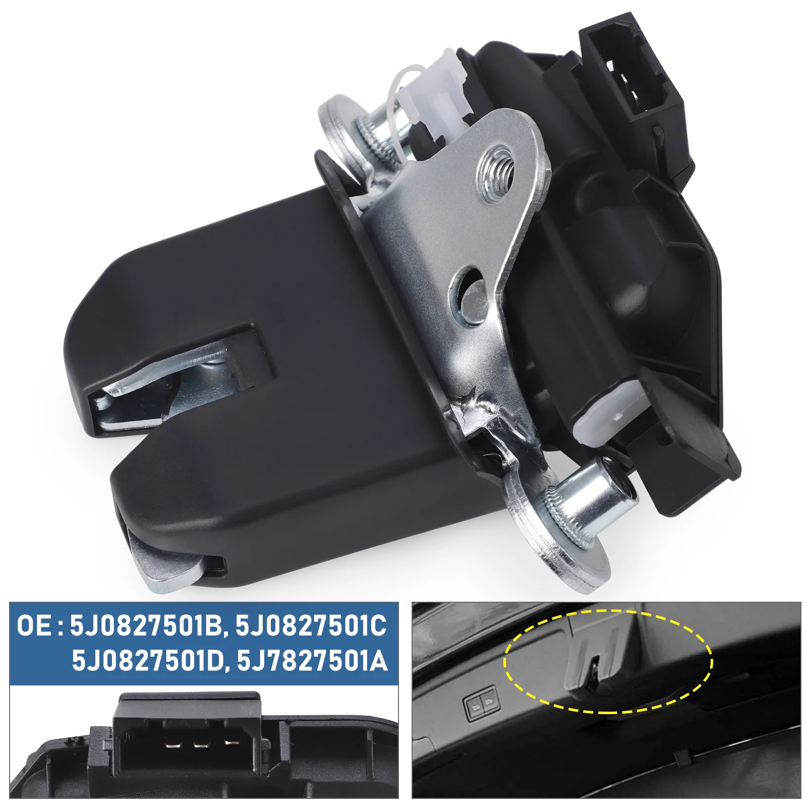 

5J0827501B 5J0827501C 5J0827501D Tailgate Lock Luggage Lock 5J0827501 For Skoda Fabia MKII Roomster 5J7827501A Trunk Lock ﻿