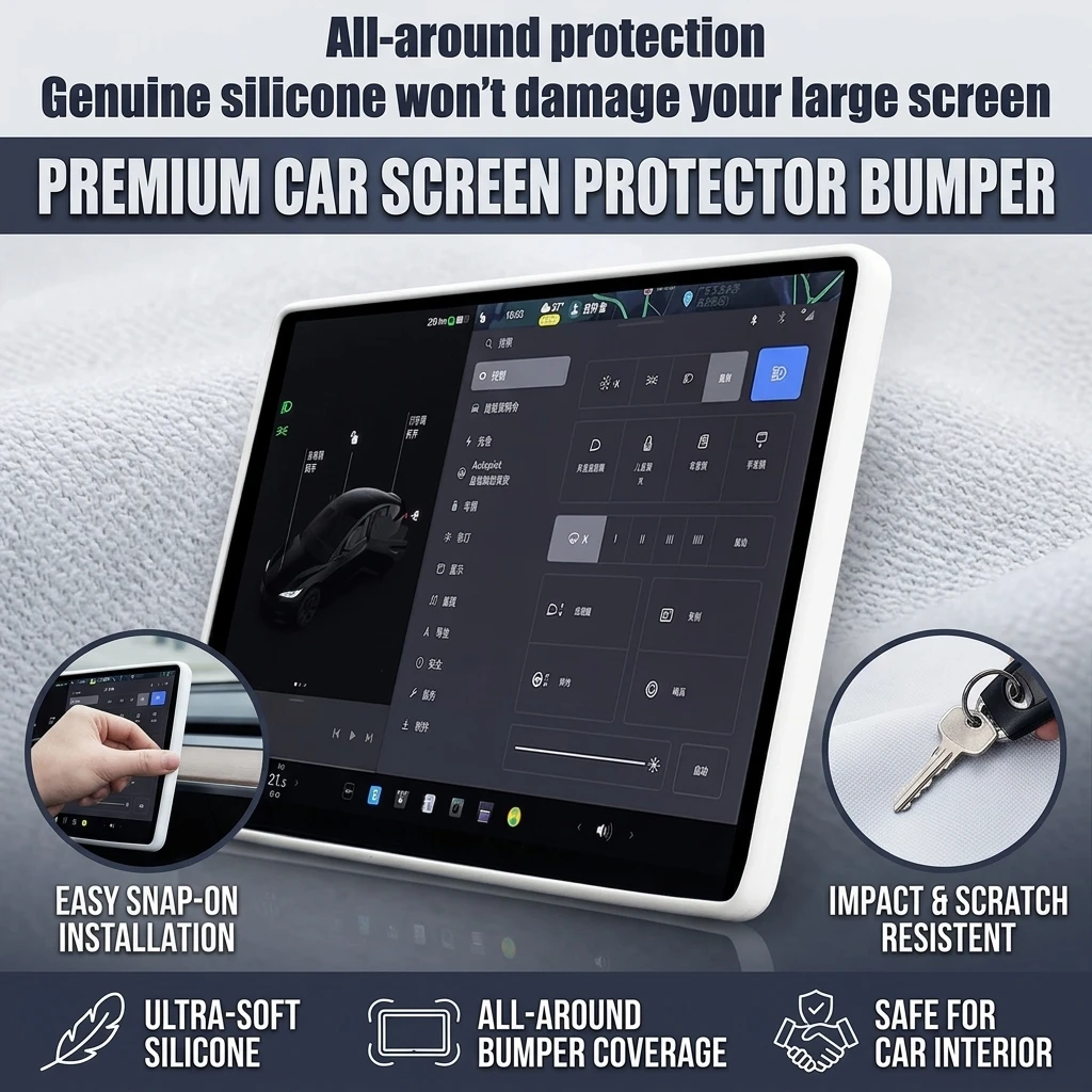For Tesla 2026 Model Y/YL Juniper Performance Silicone Touch Screen Cover Anti Collision Dust Guard Soft Slip On Car Screen