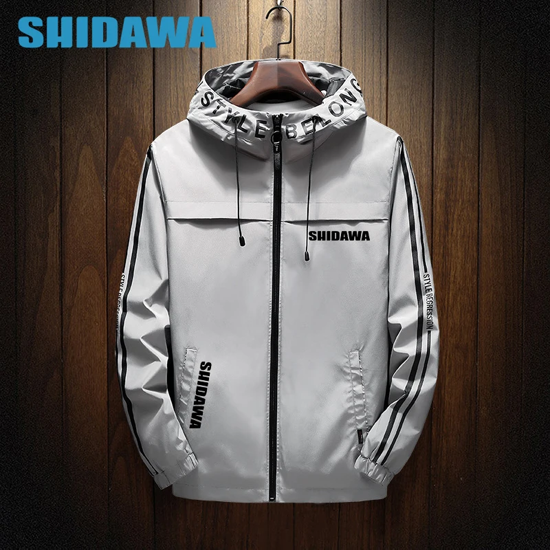 SHIDAWA Mens Spring/Summer Thin Sun Protection Fishing Jacket Casual Sports Hooded Windbreaker Outdoor Breathable Hiking Clothes