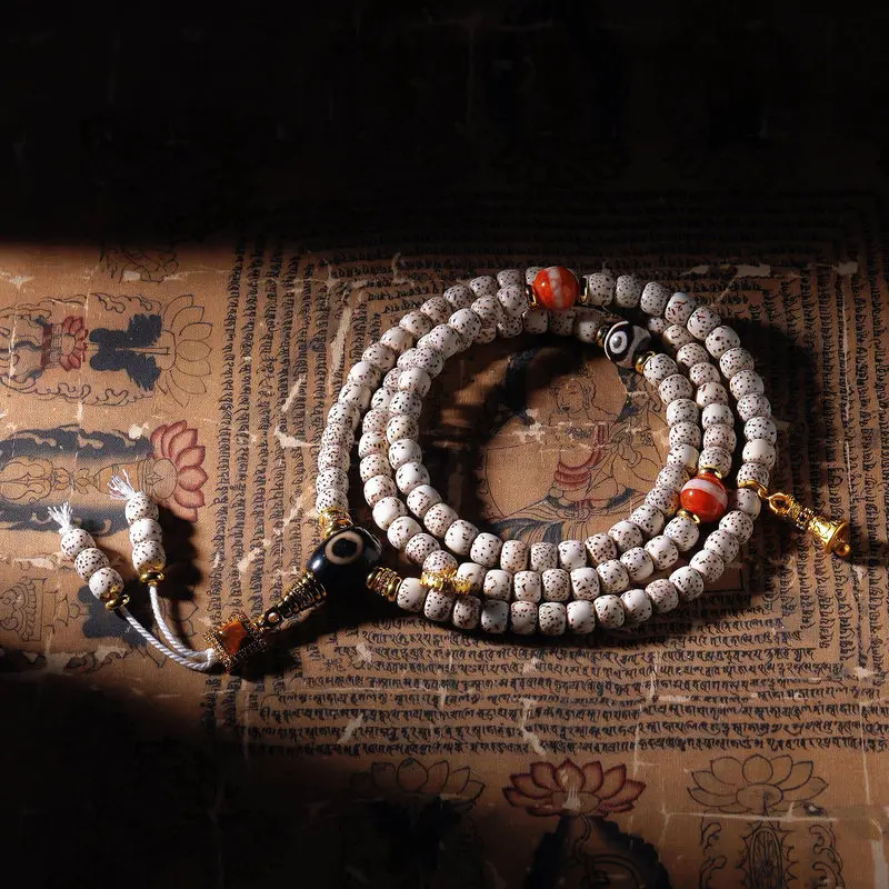 Shunbai Moon Bodhi , Approximately 108 Beads, Suitable Both Men And Women, Can Be Worn As A Bracelet Or Necklac