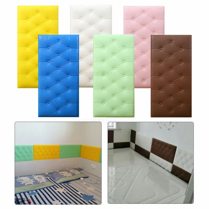 Self-adhesive Thick Tatami Anti-collision Wall Cushion 3D Three-dimensional Wall Stickers Children's Bedroom Bed Upholstery