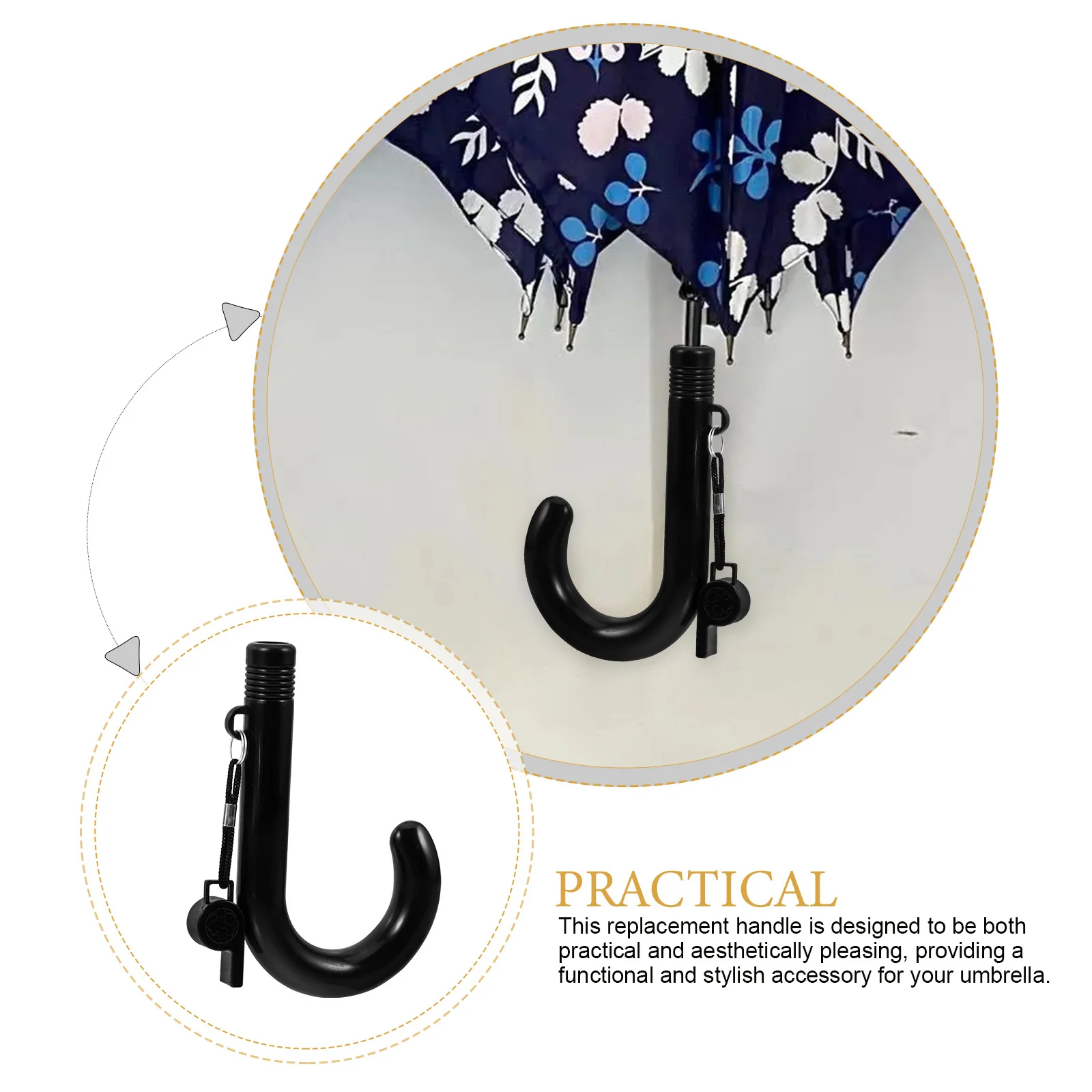 

Umbrella Handle Grip Replacement - Sturdy Compact Handle for Foldable Umbrellas, Wear-Resistant Technology for Travel and