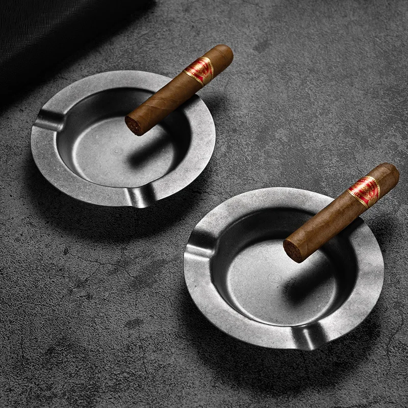 Zinc Alloy Cigar Ashtray, Round Ash Tray, Smoking Ash Holder, Skull, Dog Cigarettes, Outdoor Biometric Accessories