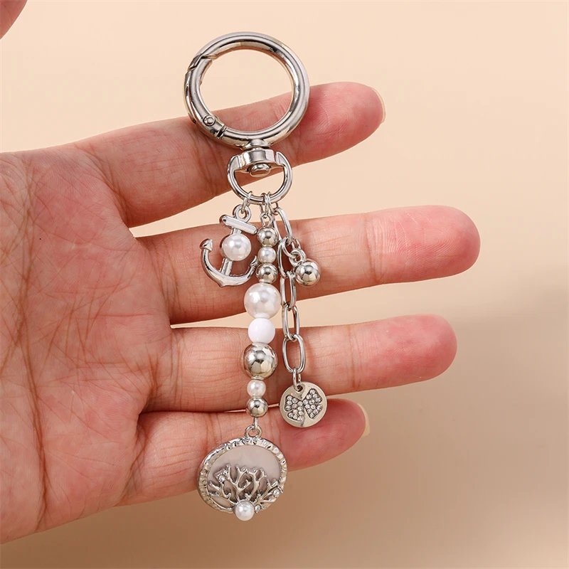 Niedliche Sommer-Strand-Schlüsselanhänger mit Korallen-, Seestern- und Muschelmotiven für Autoschlüssel, Handtaschenanhänger, Schlüsselringe, DIY-Schmuck, Geschenke für Damen und Herren – Detail 2