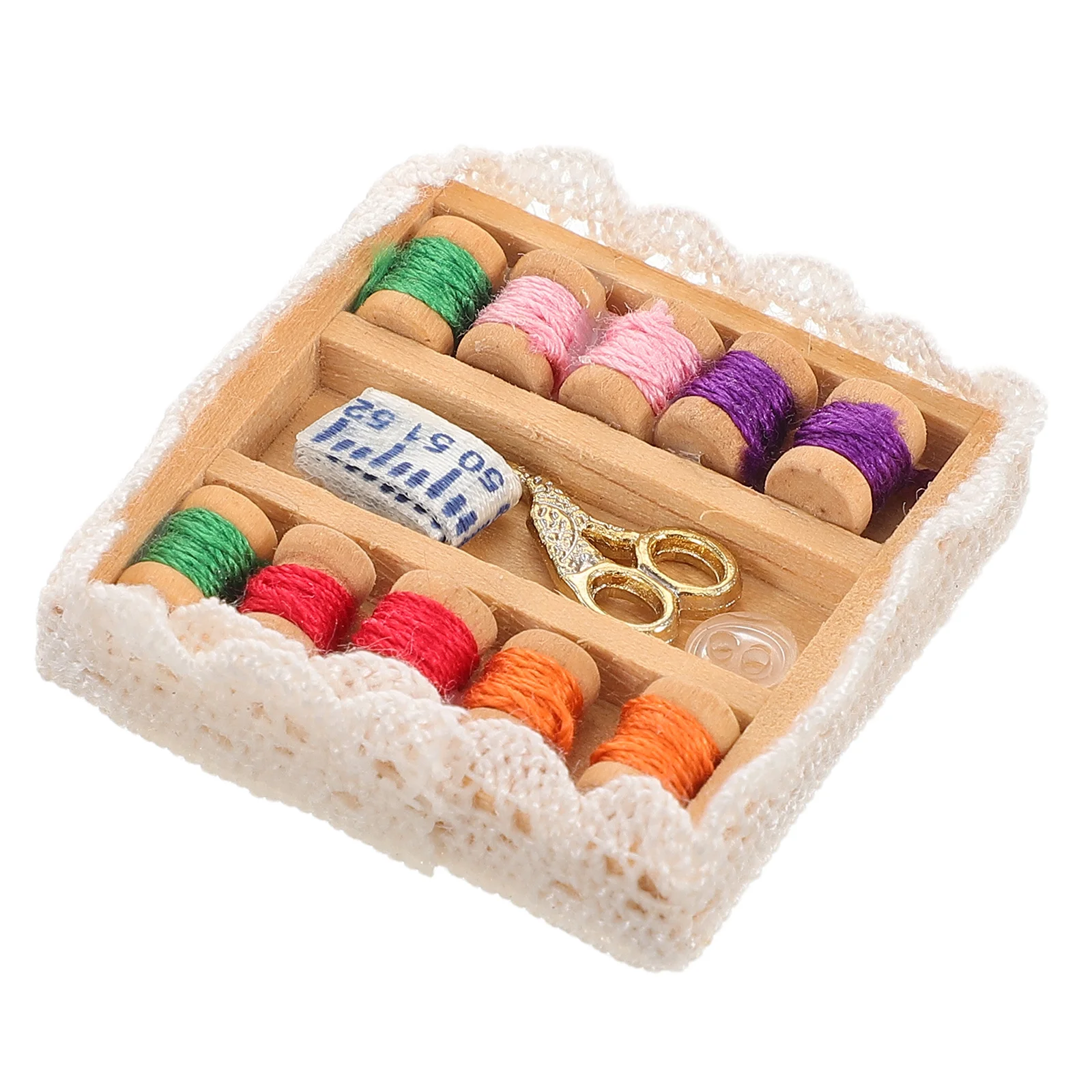 

1 set Dollhouse Accessories Miniature Sewing Kits Realistic Reproduction Detailed House Decorations Tiny Items Mini Scenes