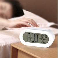 Japanese Multifunctional Electronic Alarm Clock Student Dormitory Bedroom Headboard Large Screen Desktop Silent Desk Clock