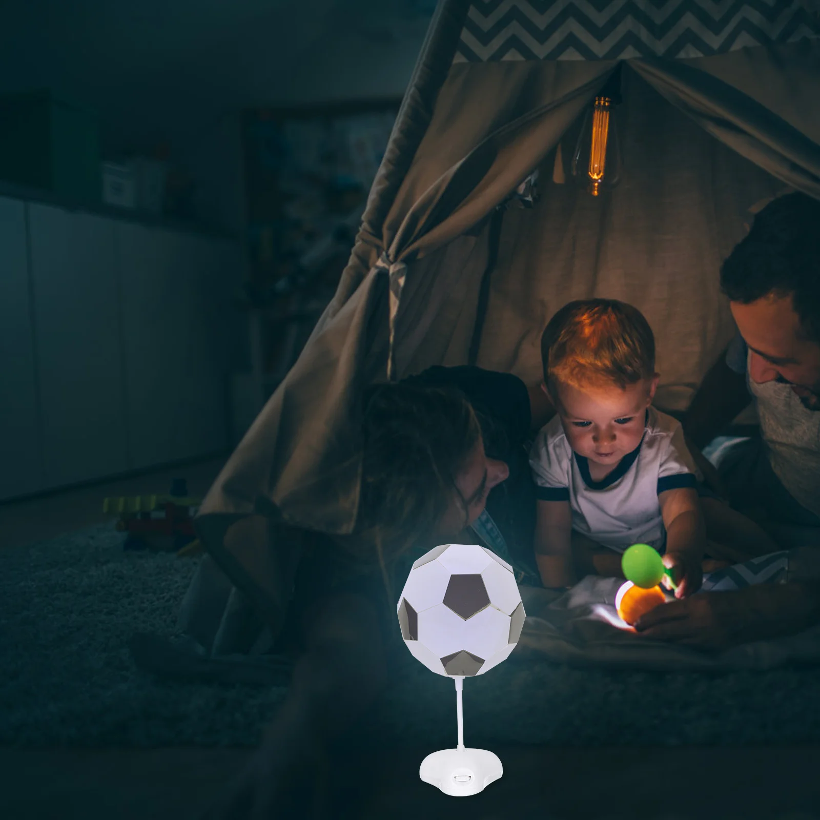 كرة القدم ليلة مصباح كرة القدم النمذجة ضوء الليل الصغيرة لغرفة النوم مصباح ديكور السرير تعمل