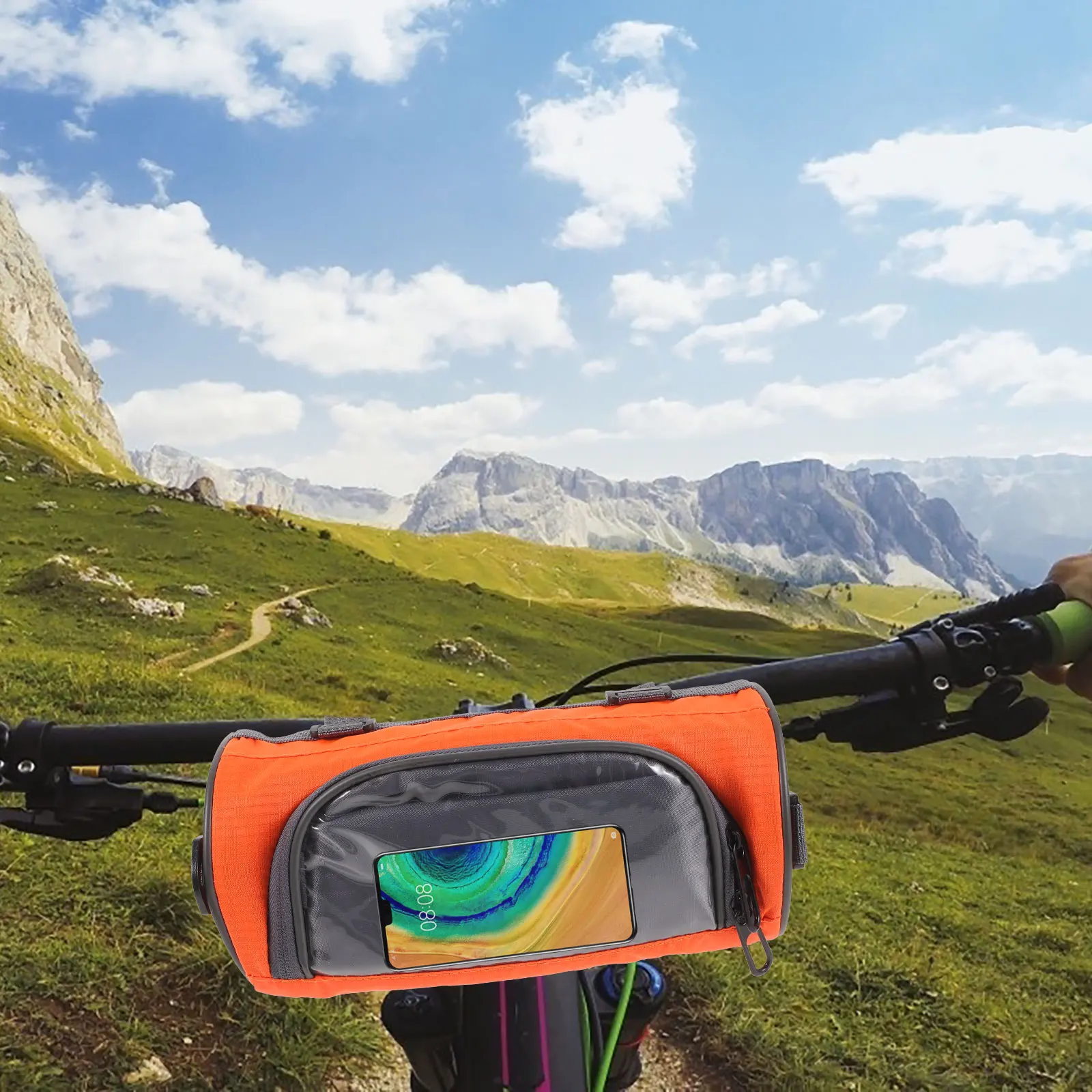 

Bike Front Bag Waterproof Oxford Cloth Handlebar Pouch Clear Pvc Window Large Capacity For Phone Keys Wallet Road Mountain