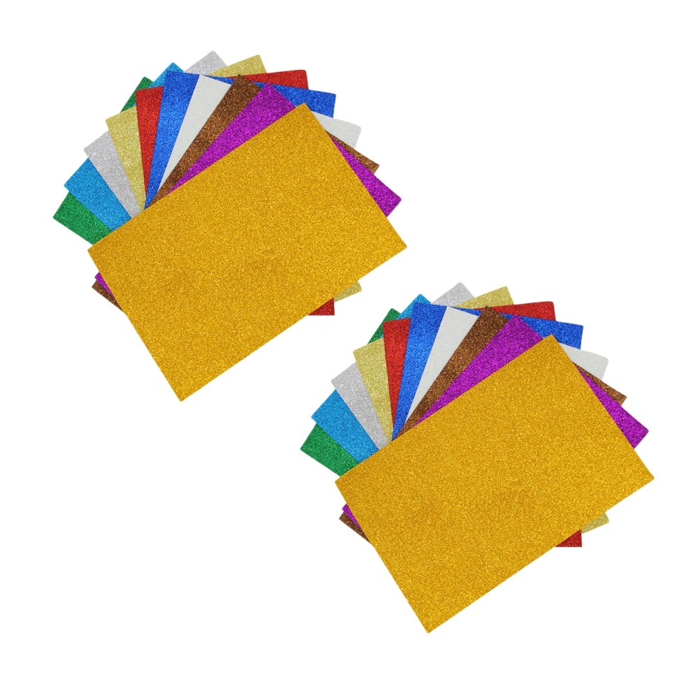 

10pcs Glitter Paper Craft Kits Bright Color DIY Flash Decal Art Kids Foam Sheets Decorative Material