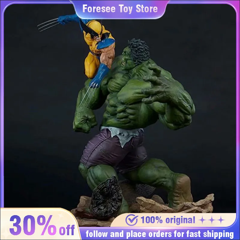 

36cm Marvel Avengers Wolverine Vs Hulk Statue X-Men Hulk Super Battle Size Figure Collector's Centerpiece Premium Display Gift