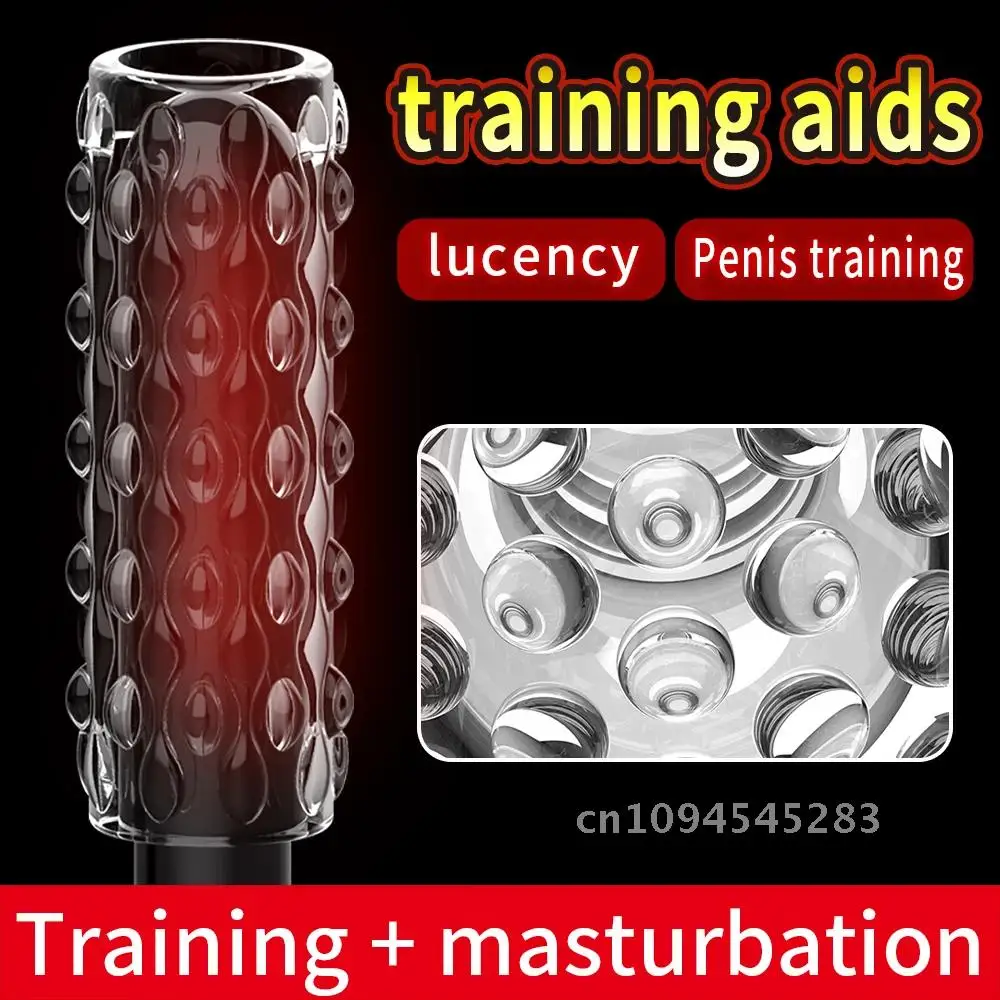 Hand Held Transparent Male Masturbator Cup Artificial Pussy Mouth Vaginal For Men Glans Sucker Penis Endurance Exercise Sex Toys