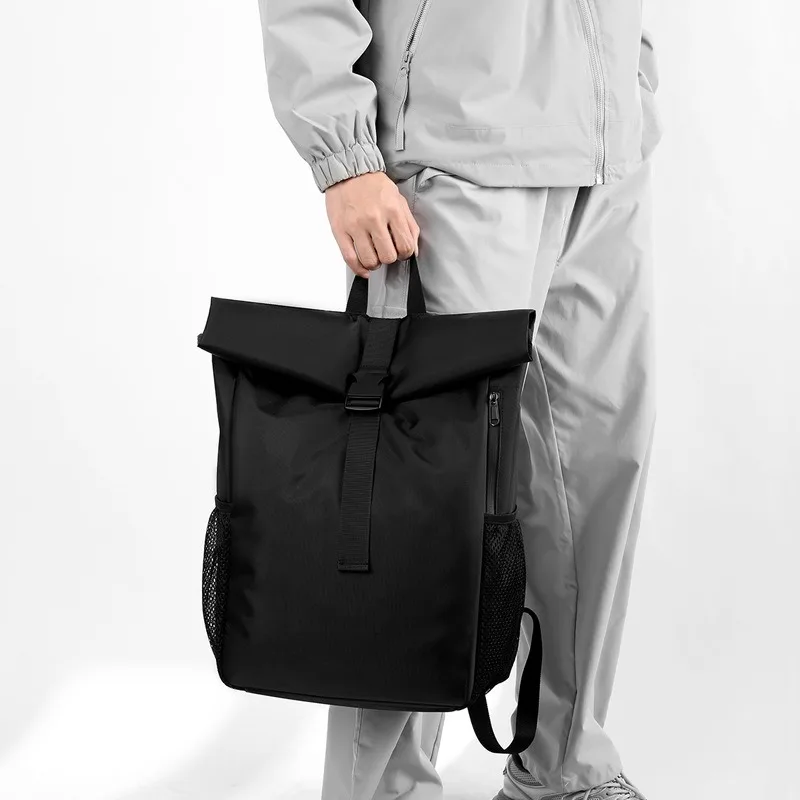 Fashion Men's Backpack Bag Nylon travel Bags High Capacity Air Cushion Belt Laptops School Bags for Men Black Gift - view 6