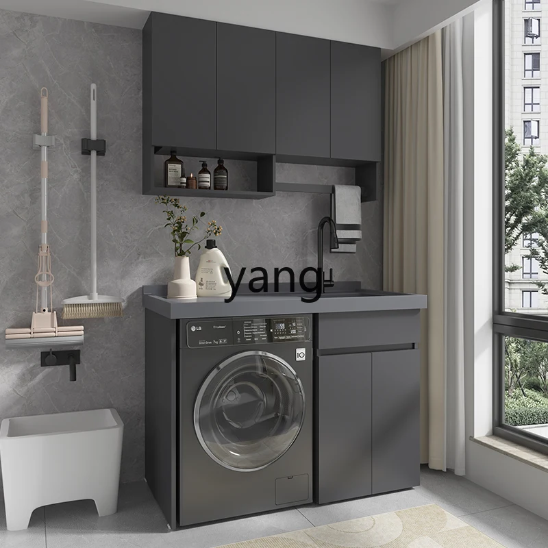 

LMM Balcony Washing Machine Integrated Cabinet Set Sink Companion