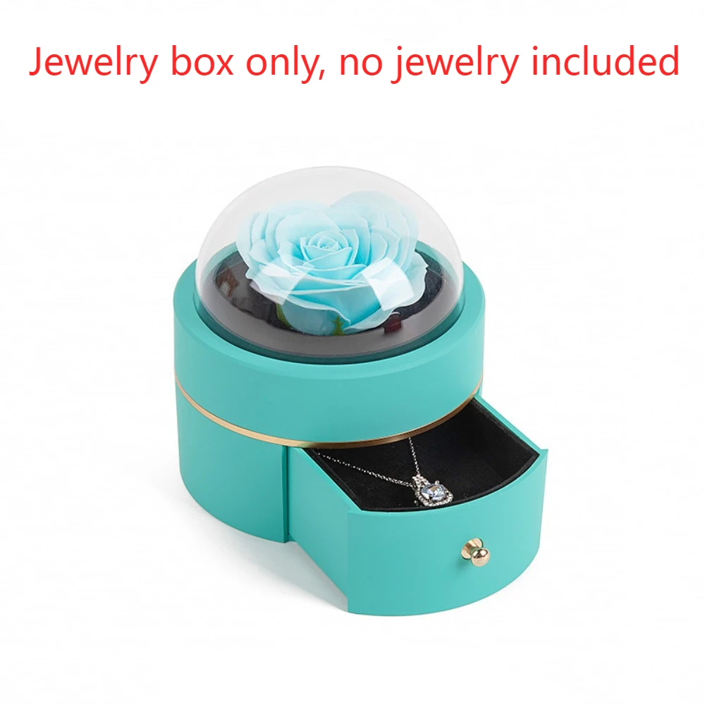 Eternal Rose Magnetic Bow Jewelry Box Engagement Ring Jewelry Storage Box Wedding Ring Case Dustproof Gifts Box