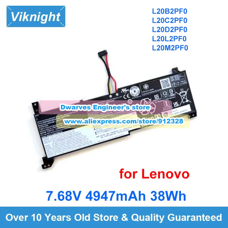 

Оригинальный аккумулятор L20C2PF0 L20M2PF0 7,68 в 38 Втч для Lenovo IdeaPad 3 14ALC6 14ITL6 17ABA7 K14 Gen 1 V14 G2 ITL V15 G3 ABA IAP 82TT