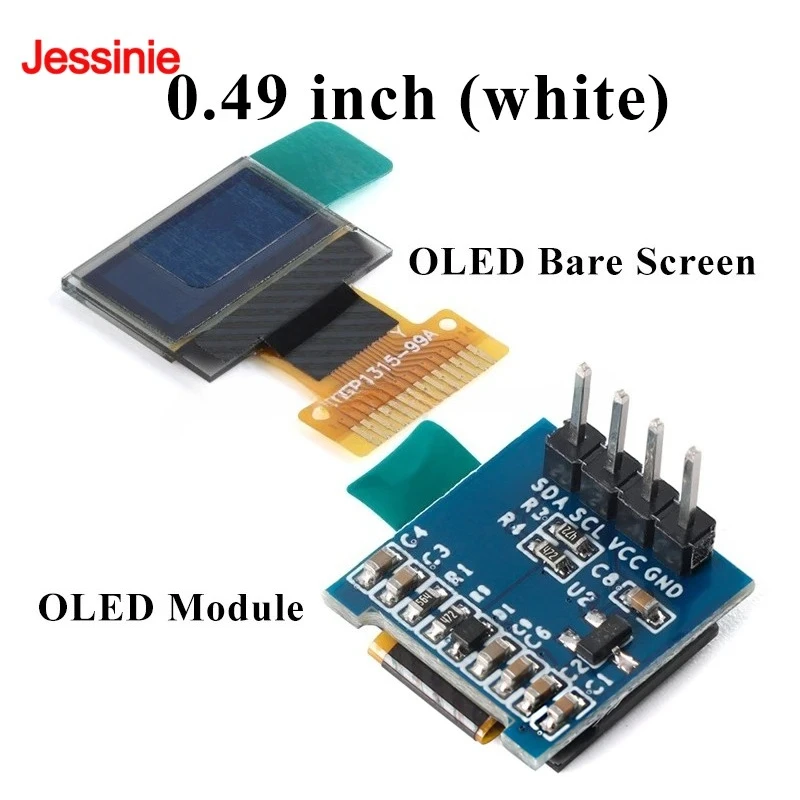 0.49 Inch OLED Display LCD Module White 0.49