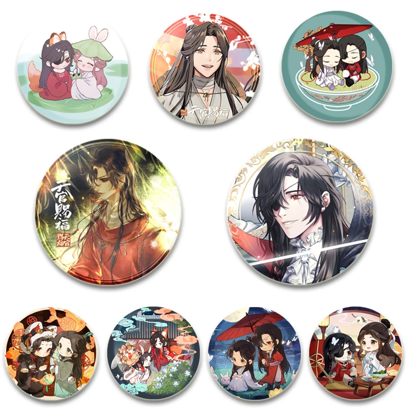 

Anime Heaven Official's Blessing Pin Cartoon Character Huacheng Xielian Brooch Badge Button Pins on Backpack Jewelry Accessories