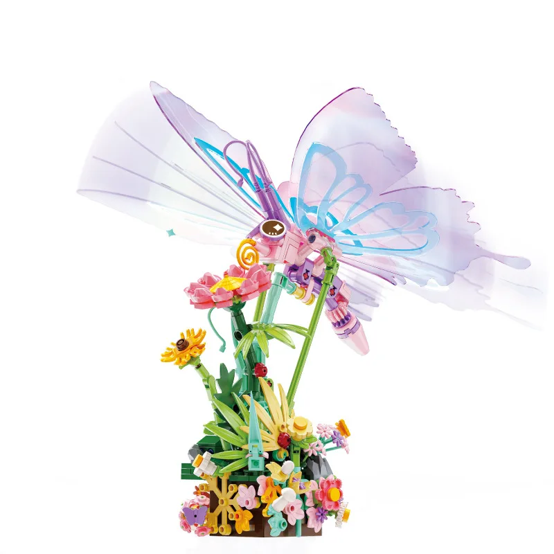 Artificial Butterfly Music Box MOC Building Blocks Octopus Animal With Light Assembled Educational Toys Bricks DIY Holiday Gifts
