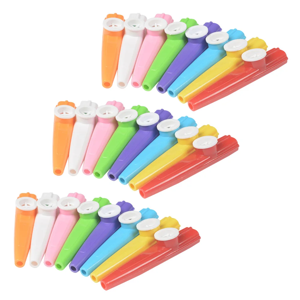 24 pièces Kazoo Instruments de musique flûtes jouets éducatifs pour cadeau prix et faveurs de fête Kazoos en plastique couleurs assorties