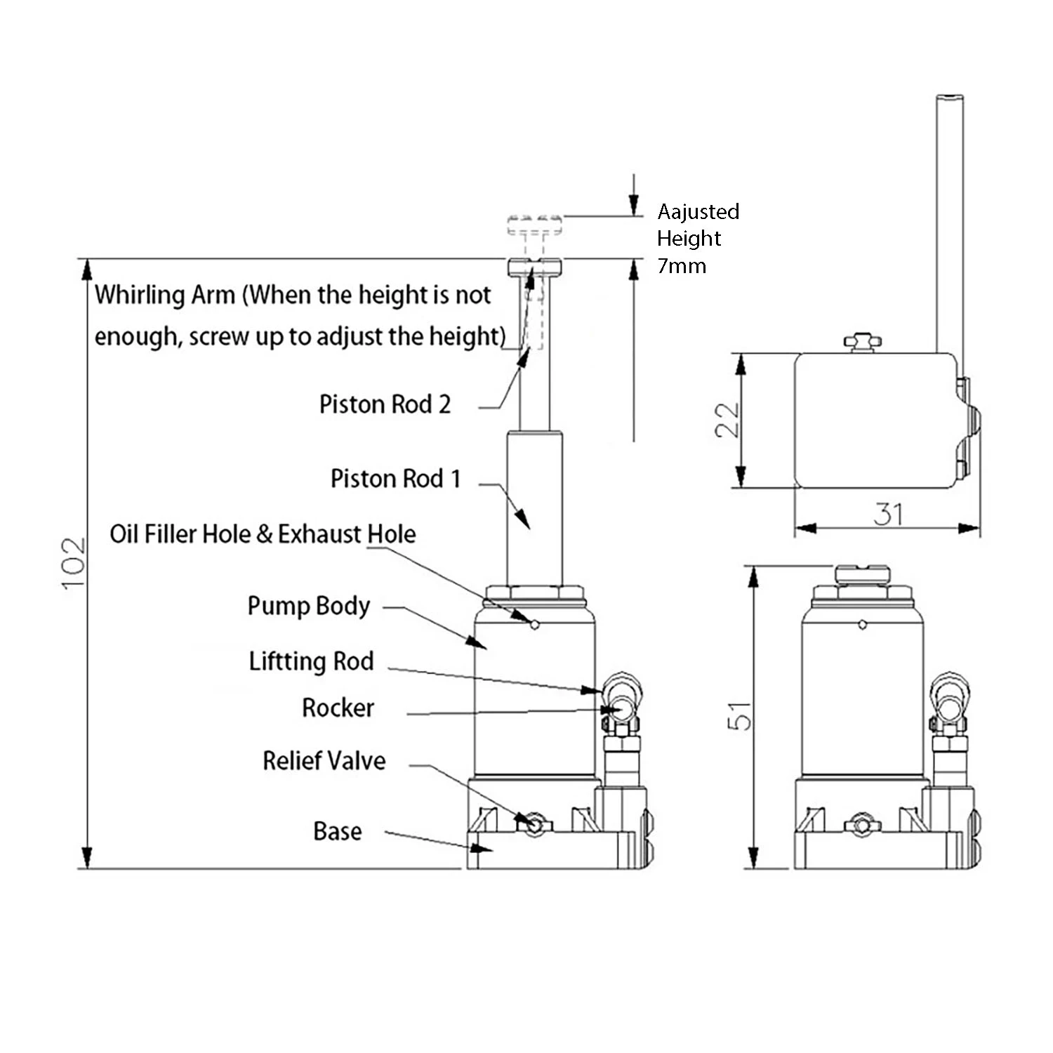 JDM 163 1/10 Metal Hydraulic Lifting  Jack Model For RC Car Electric  Lesu Tamiya KABOLITE Rc Truck Trailer Tipper