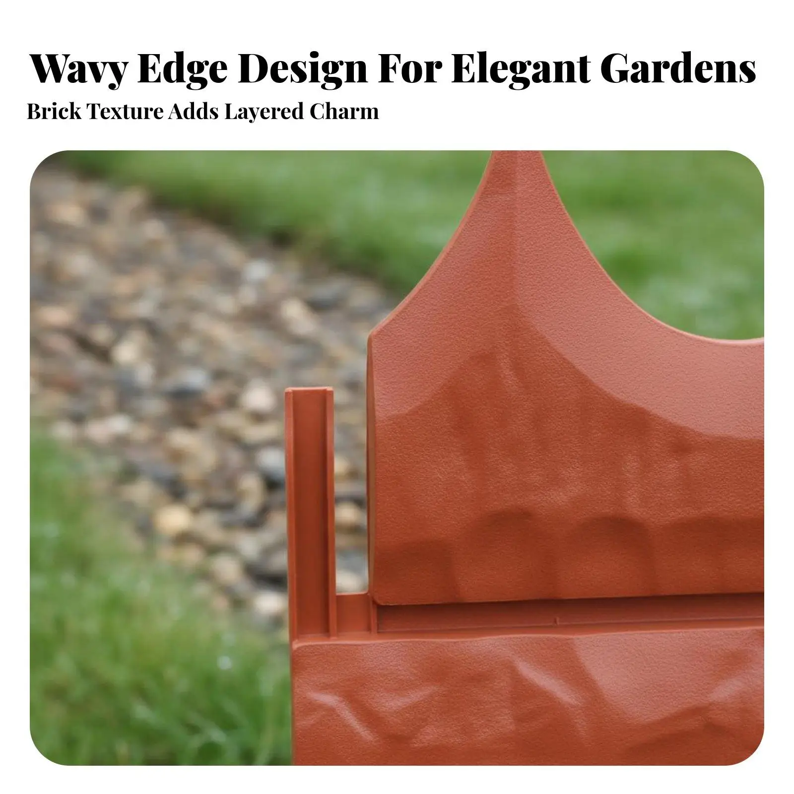 Imitation Stone Garden Edging Easy Installation Plastic Flower Bed Edging
