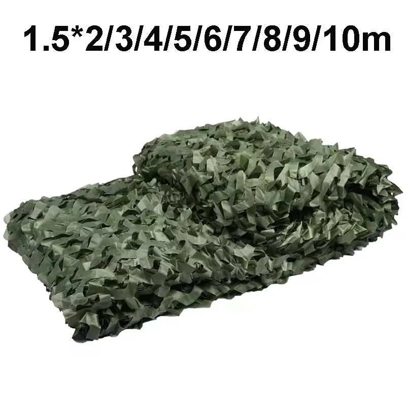 Camo Netting Sun Shade 1.5*2/3/4/5/6/8/10m Garden Tent Green Camouflage Net Hood Background Decoration Snow Winter Hunting Party