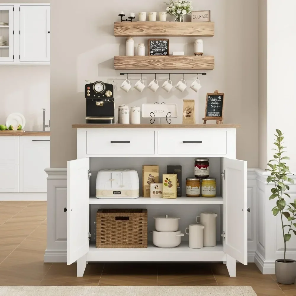 Kitchen Cabinets Kitchen Storage Cabinet with Drawers and Doors, Floor Cutlery Cabinet and Buffet Server Cabinet Home Furniture