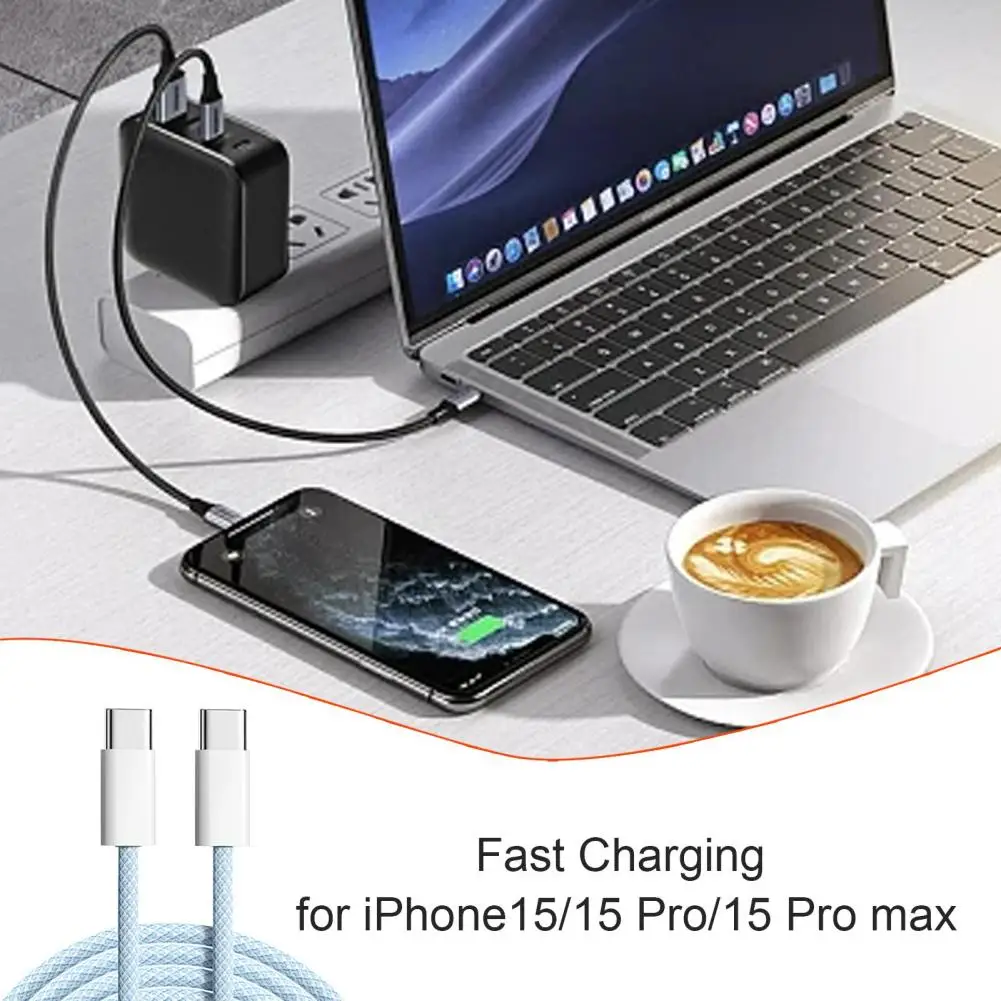 USB C To USB C Cable for IPhone15/15 Pro/15 Pro Max 1M 2 M Fast Charging Data Cable For Ipad Laptop Universal USB-C Mobile Phone