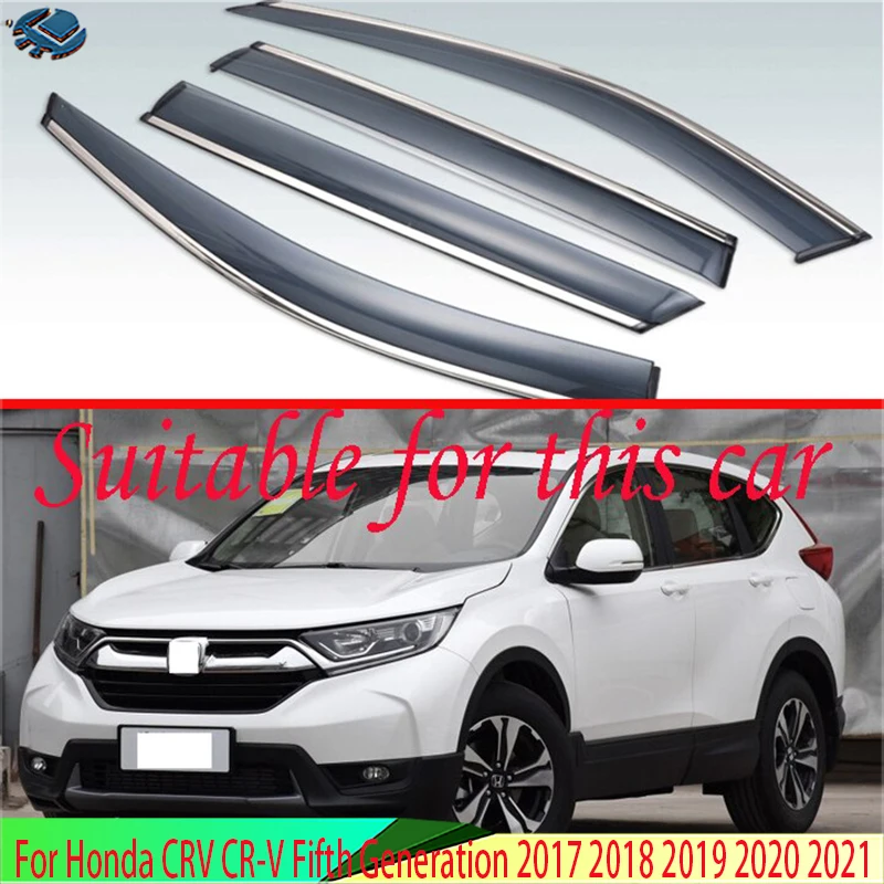 

For Honda CRV CR-V Fifth Generation 2017 2018 2019 2020 2021 Plastic Exterior Visor Vent Shades Window Sun Rain Guard Deflector