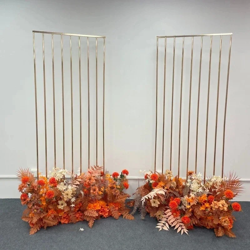 Vergoldeter Rahmen Halbkreis-Bogen Quadratischer Sichtschutz Blumenständer Hochzeits-Hintergrund Event-Party-Bühne Blumenregal 2m Höhe – Detail 5