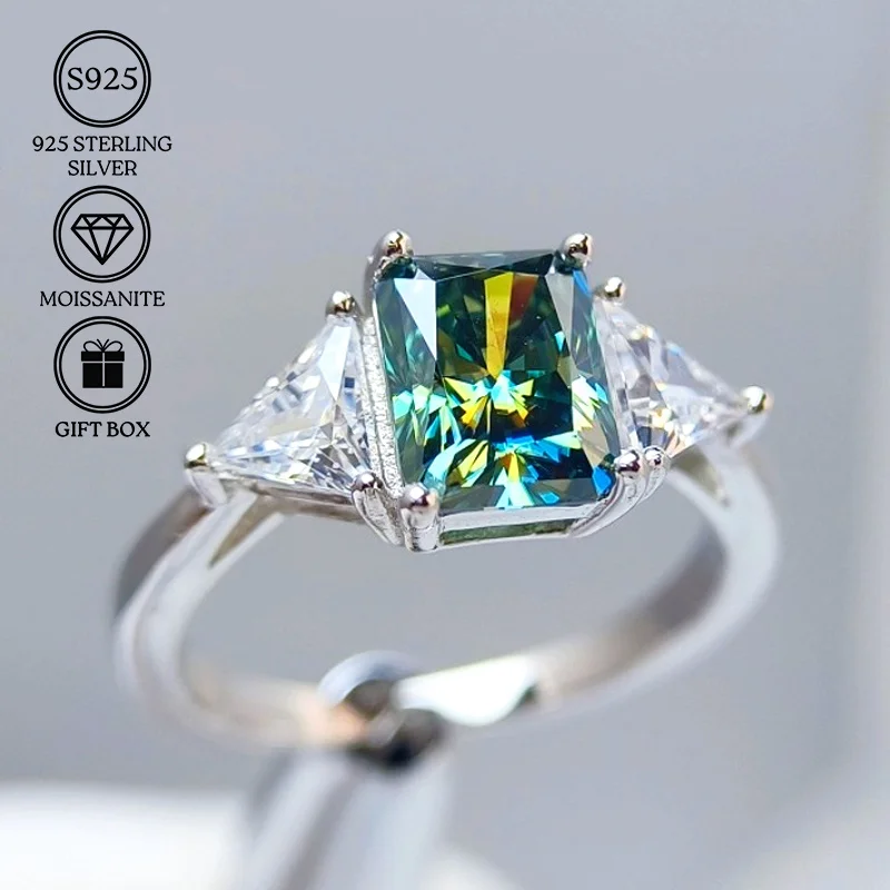 

1Pc 2Ct S925 Silver Moissanite Ring, Suitable for Daily Wear, Parties, Holidays, Birthdays and Anniversaries - The Perfect Gift.