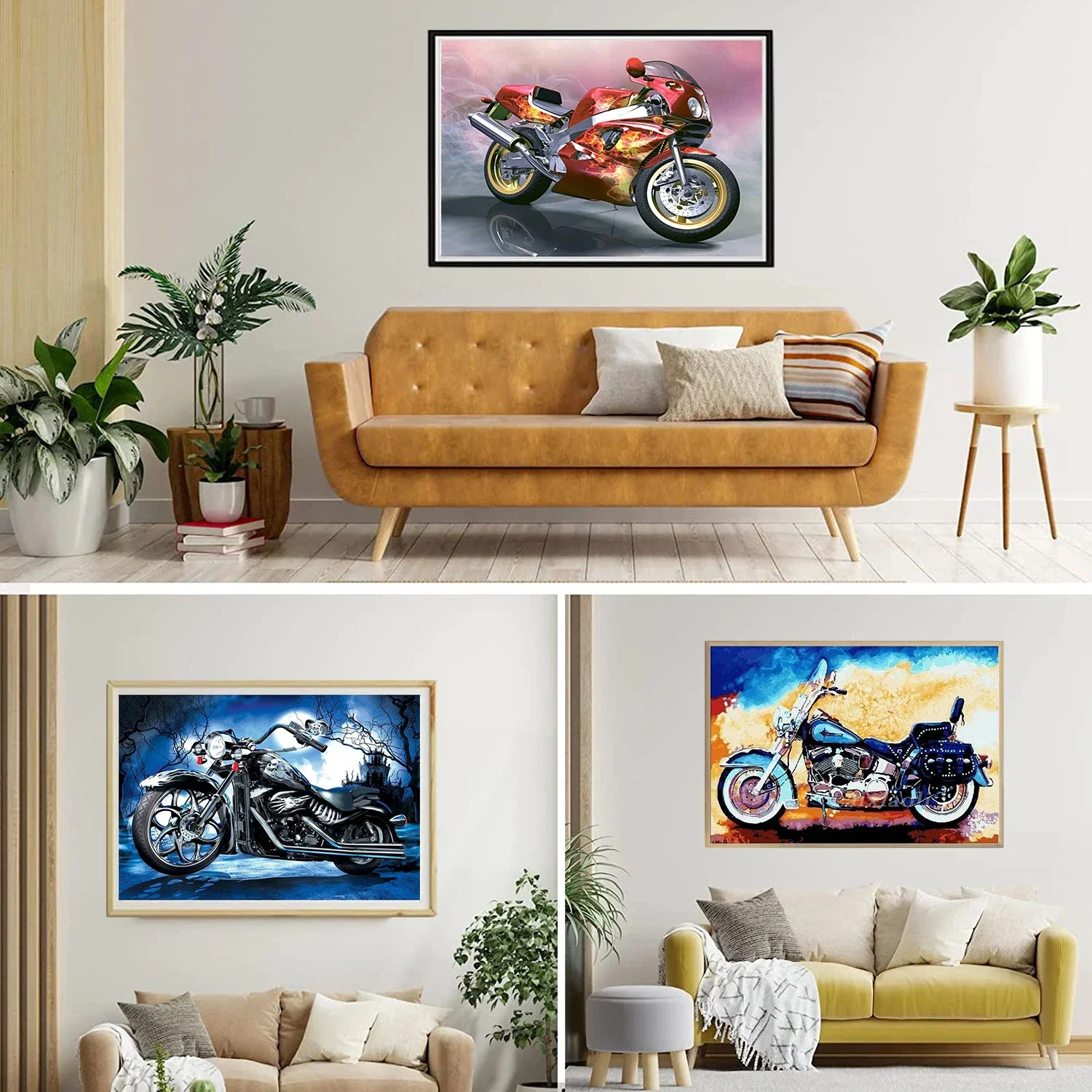 Motorcycle 5D Diamond Painting Belief Diamond  Embroidery DIY Full Drill Rhinestone Craft Wall Art Home Decor Gift