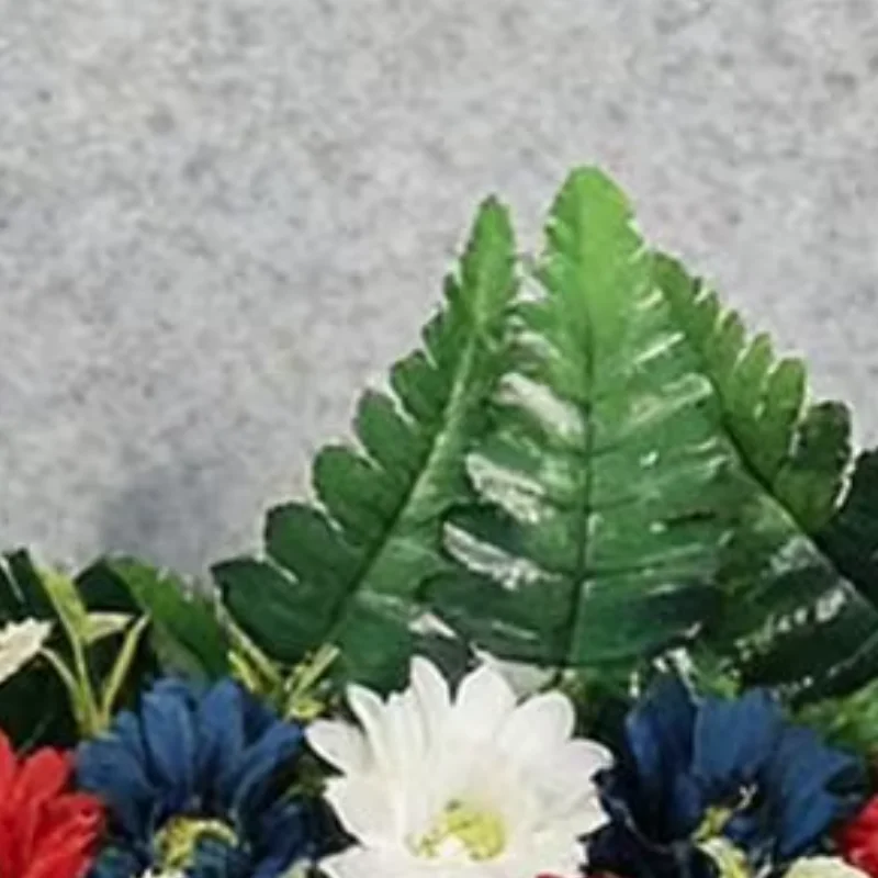 Artificial Flowers Artificial Day Flowers Bouquet Patriotic White Blue Wildflower Saddle Uv Resistant Cemetery Headstone