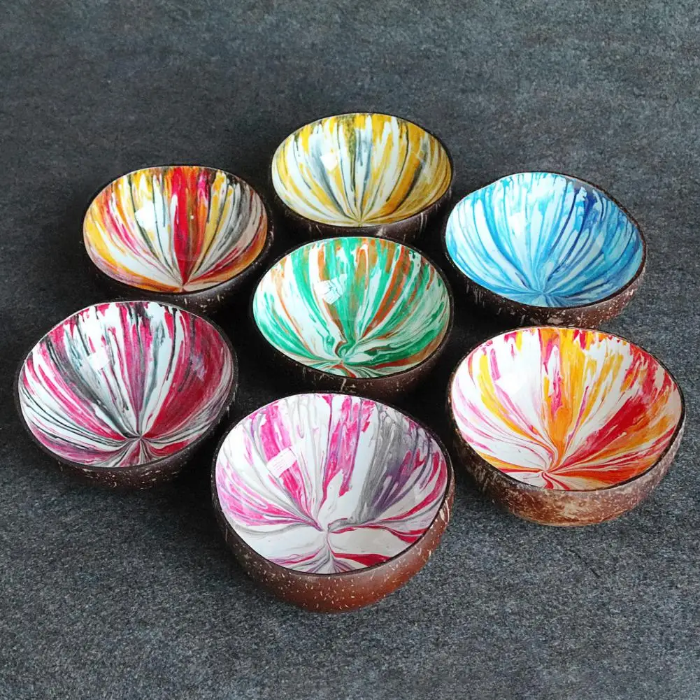 Coconut Bowls Coconut Shell Natural Coconut Bowls Handmade Hand-Painted  Beautiful Delicate Smooth Natural Bowls