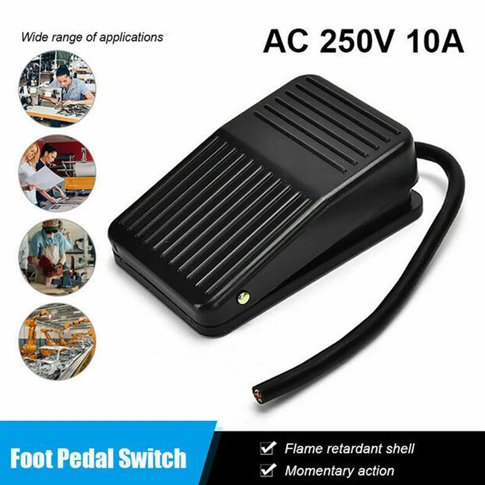 1 NO 1 N Foot Pedal Switch Electric Power Footl Switch 10cm AC 250V 10A Controls The Power On Or Off Anti-skid