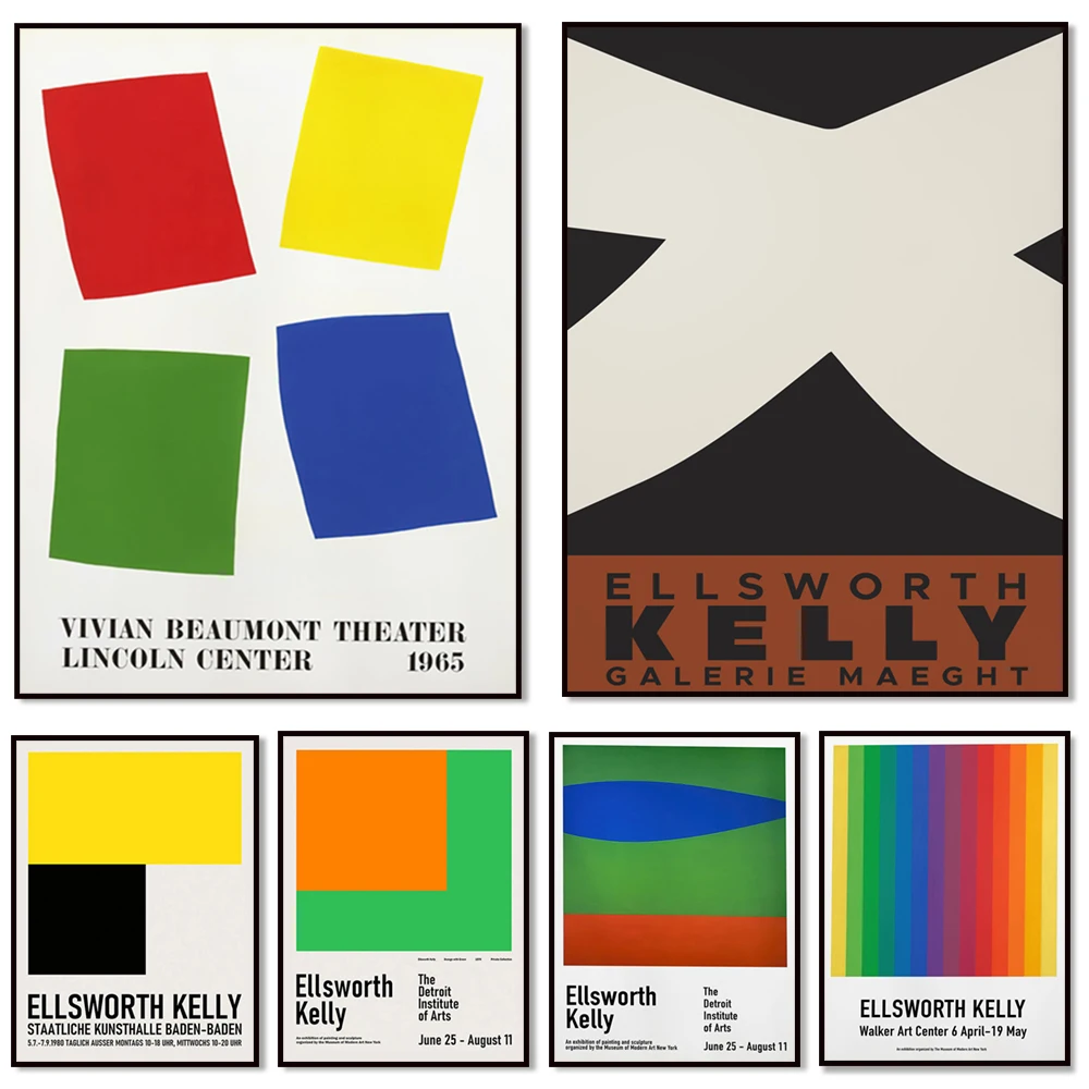 Ellsworth Kelly Poster, Spectrum Painting, Spectrum Color Arranged by Art Prints, Kelly Abstract Geometric Wall Art Poster
