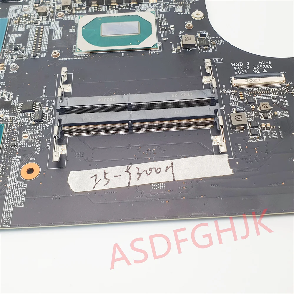 MS-17F41 pour carte mère d'ordinateur portable MSI GF75 avec processeur I5-9300H et GTX1650M expédition rapide