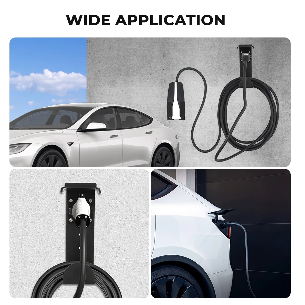 For Sae J1772 Connector EV Charger Holders Wall-Mount Electric Vehicle Car Charging Adapter Cable Holster Charging Box Holder