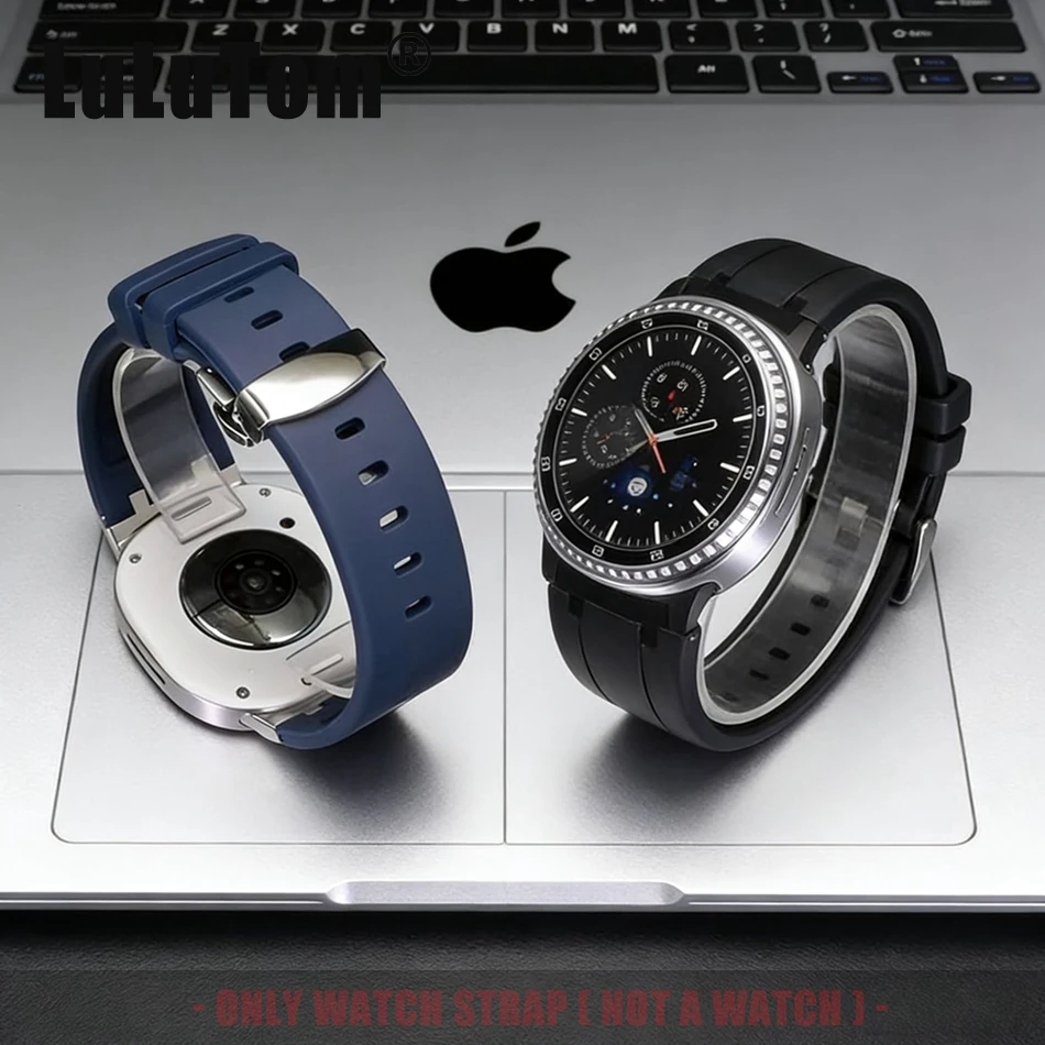 Bracelete em Silicone Premium para Samsung Galaxy Watch Ultra 2025 47mm — Fecho Borboleta em Aço Inoxidável — Bracelete de Substituição para Galaxy Wa